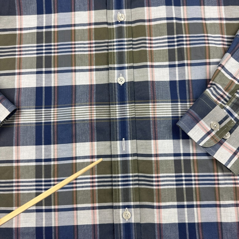 Brooks Brothers Shirt Mens Extra Large Blue Plaid Madison‎ Button Down Non-Iron - Picture 5 of 12